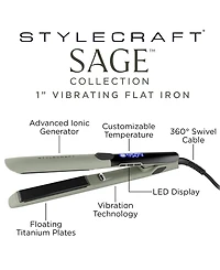 Stylecraft Professional Sage 1" Vibrating Flat Iron