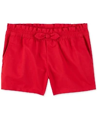 Carter's Toddler Girls Cotton Pull-On Twill Bow Shorts