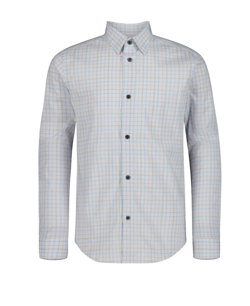 Calvin Klein Big Boys Long Sleeve Stretch Multi Plaid Shirt