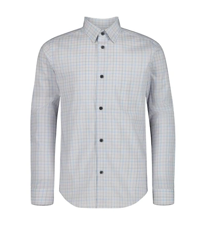 Calvin Klein Big Boys Long Sleeve Stretch Multi Plaid Shirt