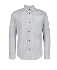 Calvin Klein Big Boys Long Sleeve Stretch Multi Plaid Shirt