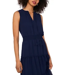 1.state Women's Split-Neck Sleeveless Maxi Dress