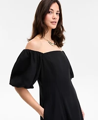 I.n.c. International Concepts Women's On/Off-The-Shoulder Puff-Sleeve Midi Dress, Exclusively at Macy's