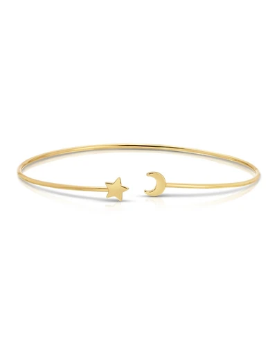 Lucky Feather Connection Cuff - Moon and Star