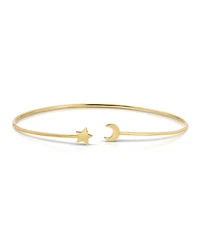 Lucky Feather Connection Cuff - Moon and Star
