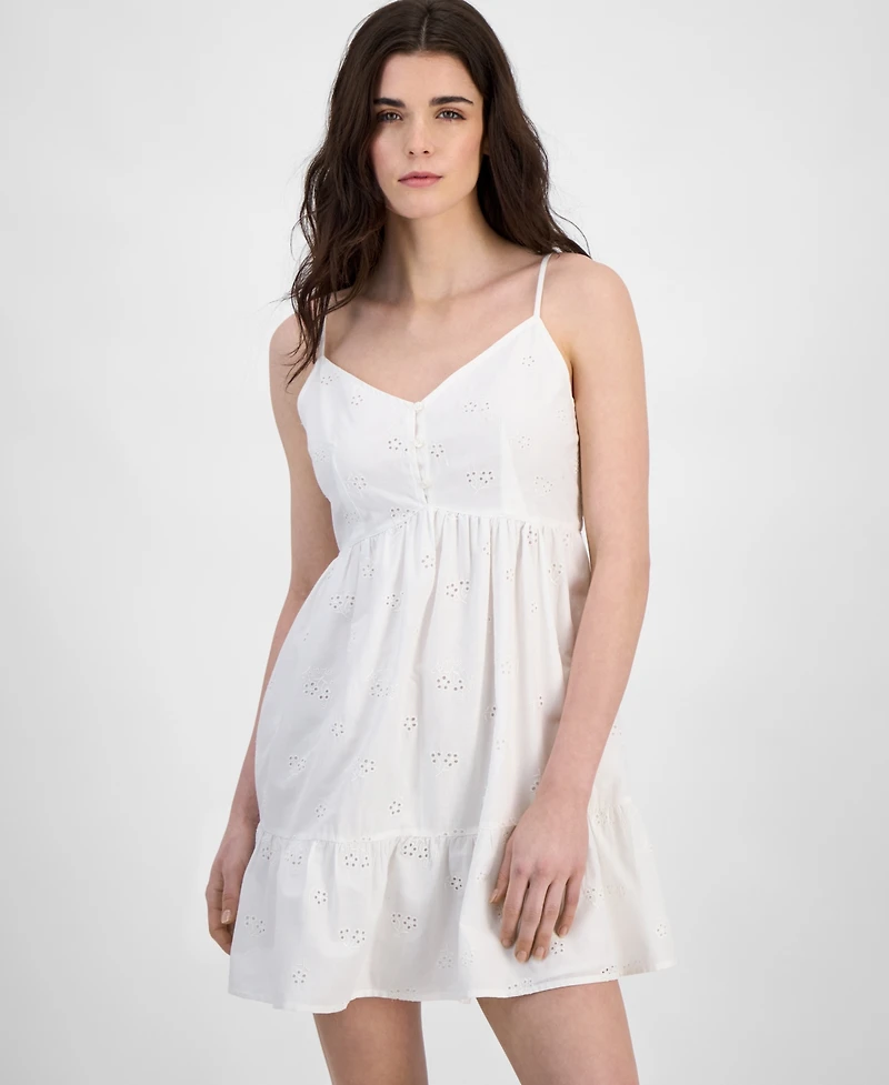 Tommy Jeans Women's Cotton Eyelet-Embroidered Dress