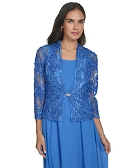 Jessica Howard Women's 2.Pc Jewel-Neck Midi Dress & Lace 3/4-Sleeve Jacket