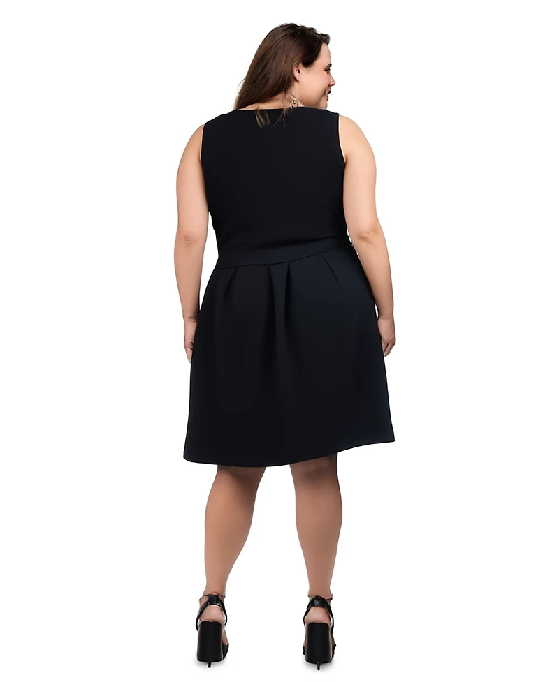24seven Comfort Apparel Plus Sleeveless Dress with Pockets