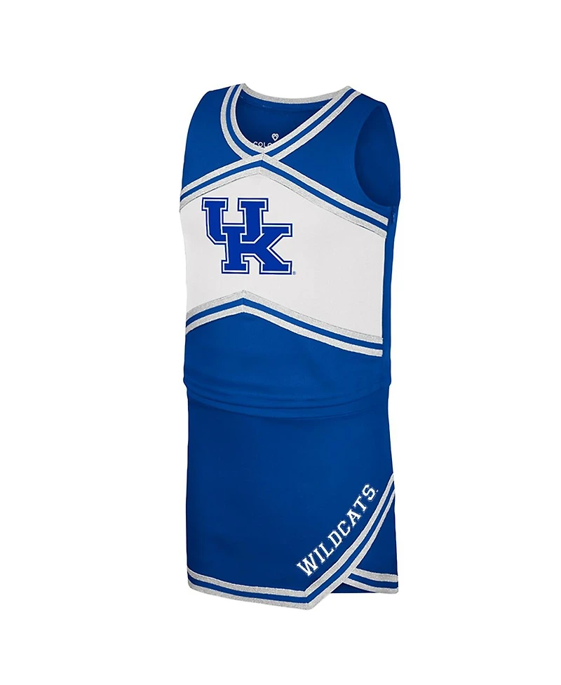 Colosseum Big Girls Royal Kentucky Wildcats Cheerleader Top and Skirt Set