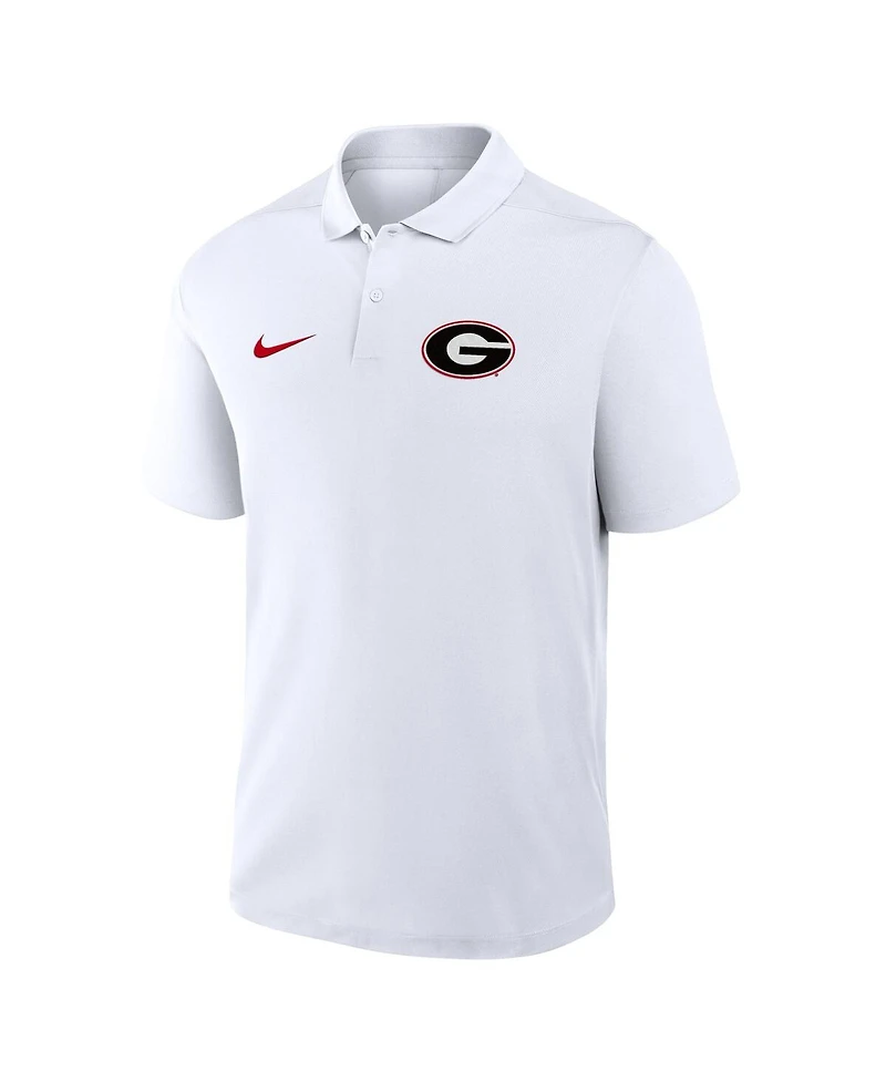 Nike Men's White Georgia Bulldogs Primetime Victory Primary Logo Performance Polo Shirt