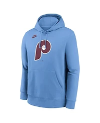 Nike Men's Light Blue Philadelphia Phillies Cooperstown Collection Logo Club Pullover Hoodie