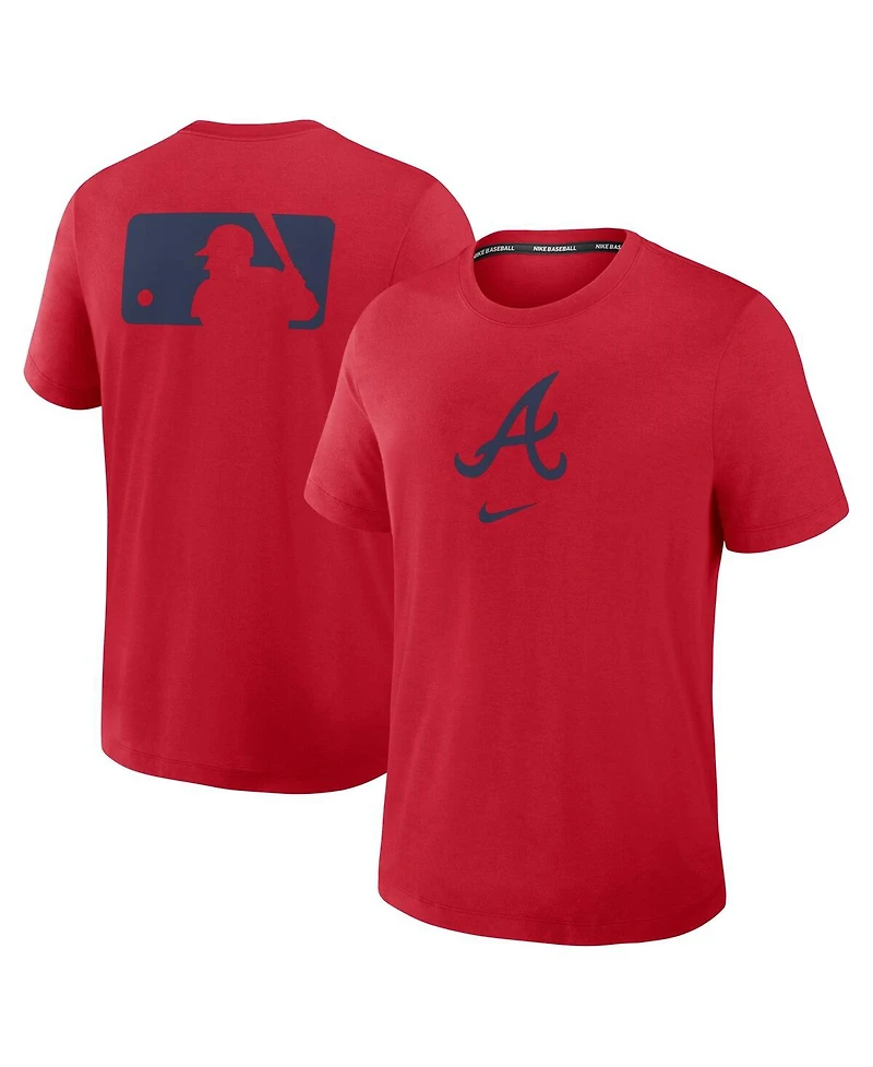 Nike Men's Red Atlanta Braves Authentic Collection Early Work Tri-Blend Performance T-Shirt