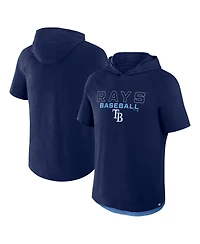 Fanatics Men's Navy Tampa Bay Rays Clubhouse Optimal Play Raglan Short Sleeve Pullover Hoodie