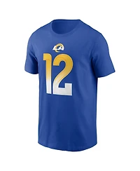 Nike Men's Puka Nacua Royal Los Angeles Rams Player Name Number T-Shirt