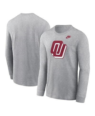 Nike Men's Heather Gray Oklahoma Sooners Alternate Logo Long Sleeve T-Shirt