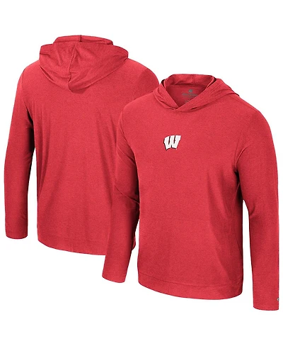 Colosseum Men's Red Wisconsin Badgers Long Sleeve T-Shirt Hoodie