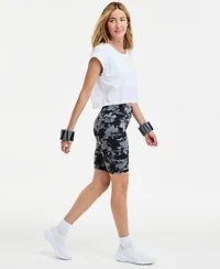 Id Ideology Women's Abstract-Print Studio Bike Shorts, Exclusively at Macy's