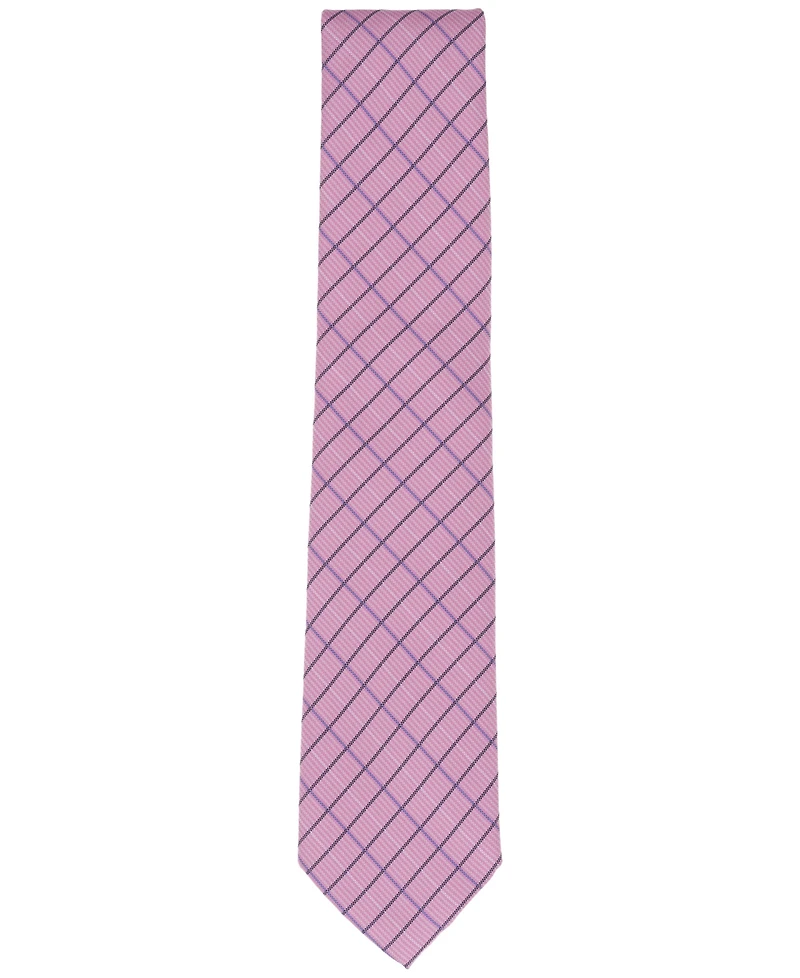 Club Room Men's Quaise Classic Grid Print Tie, Exclusively at Macy's