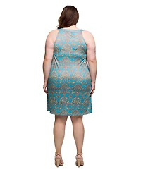 24seven Comfort Apparel Plus Sleeveless Knee Length Shift Dress
