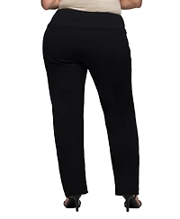 24seven Comfort Apparel Plus Comfortable Stretch High Waist Pants