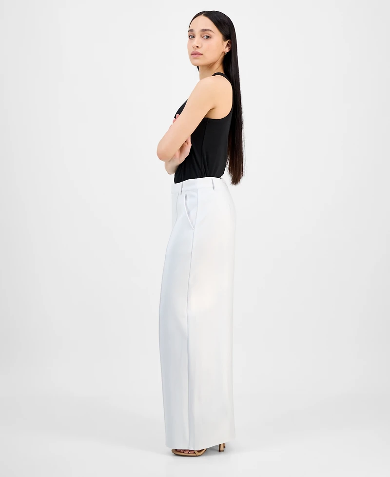 Bar Iii Petite Seamed Wide-Leg Ponte Pants, Created for Macy's