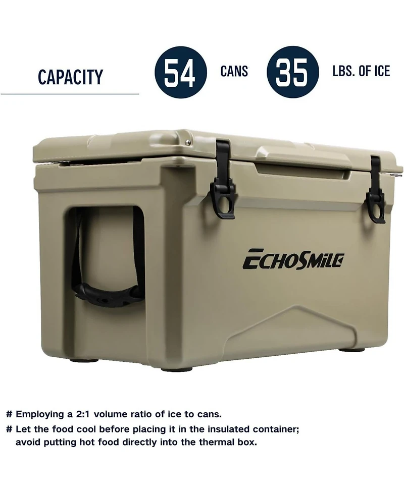 EchoSmile 35 Quart Rotomolded Cooler, Built to Stand up The Rigors of Journey