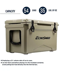 EchoSmile 35 Quart Rotomolded Cooler, Built to Stand up The Rigors of Journey
