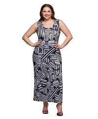 24seven Comfort Apparel Plus Razorback Tank Casual Maxi Dress
