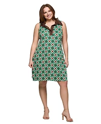 24seven Comfort Apparel Plus Sleeveless Collared Mini Dress