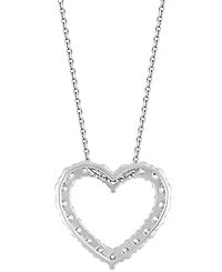 Diamond Heart Pendant Necklace (1 ct. t.w.) in 14k White Gold, 16" + 2" extender