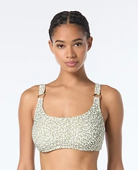 Michael Michael Kors Women's Printed Scoop-Neck Bikini Top