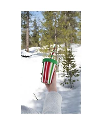 Straw Tumbler 16oz: 2 pk - Peppermint & Poinsettia