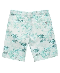 Guess Big Boys Printed Slub Linen Shorts
