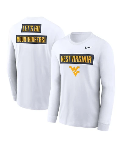 Nike Men's White West Virginia Mountaineers Two-Hit Classic Location Long Sleeve T-Shirt