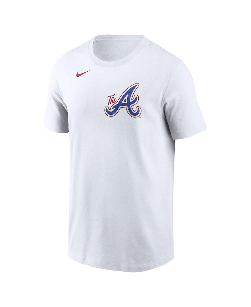 Nike Men's Ozzie Albies White Atlanta Braves 2024 City Connect Fuse Name Number T-Shirt