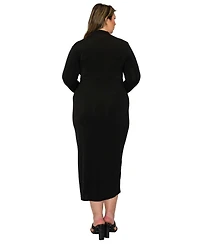 L I V D Plus Aurora Ruffled Bodycon Dress
