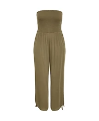 City Chic Plus Smocked Jumpsuit