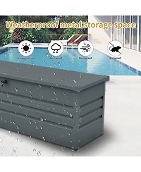 Mondawe 100 Gallon Resin Outdoor Deck Box Waterproof, Plastic Patio Storage with Side Handles