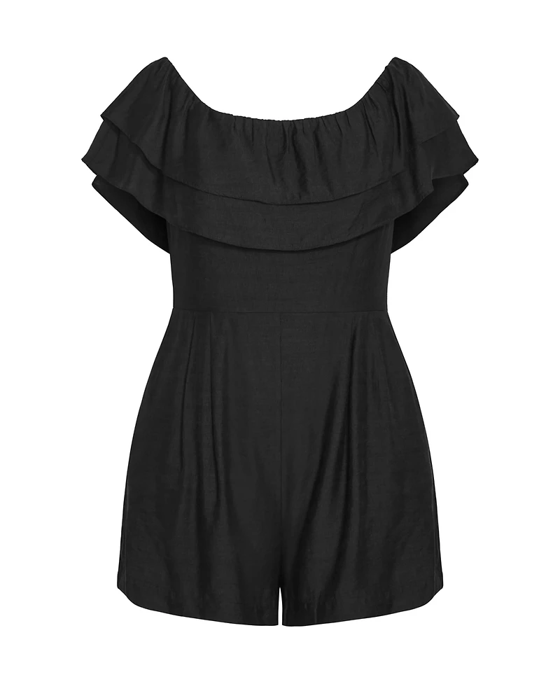 City Chic Plus Poppy Playsuit