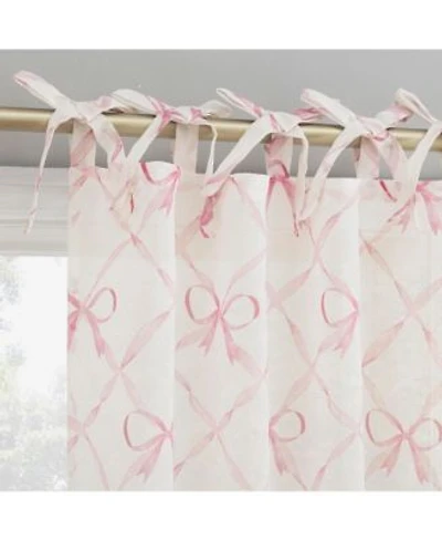 Romy Generation Lattice Bows Sheer Tie Top Curtain Panel
