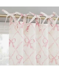 Romy Generation Lattice Bows Sheer Tie Top Curtain Panel