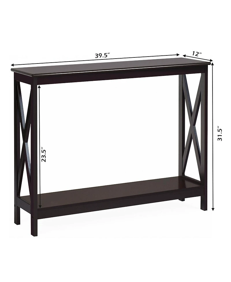 2-Tier Console X-Design Sofa Side Accent Table