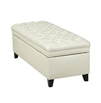 Pu Leather Storage Bench Classic Tufted Ottoman Multifunctional Bedroom and Living Room Bench-The Pop Home