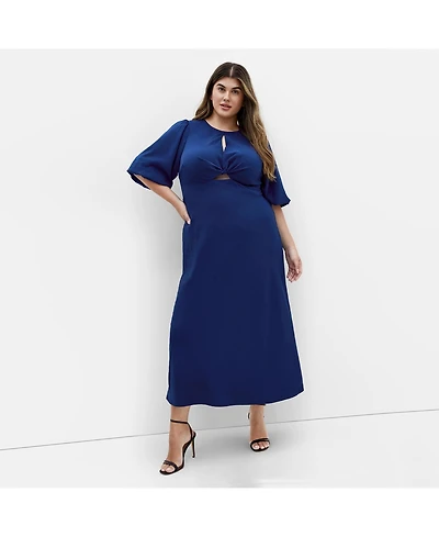 City Chic Plus Ines Puff Dress