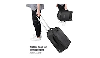 Neewer 2-in-1 Rolling Camera Backpack Trolley Case - Anti-Shock Detachable Padded Compartment