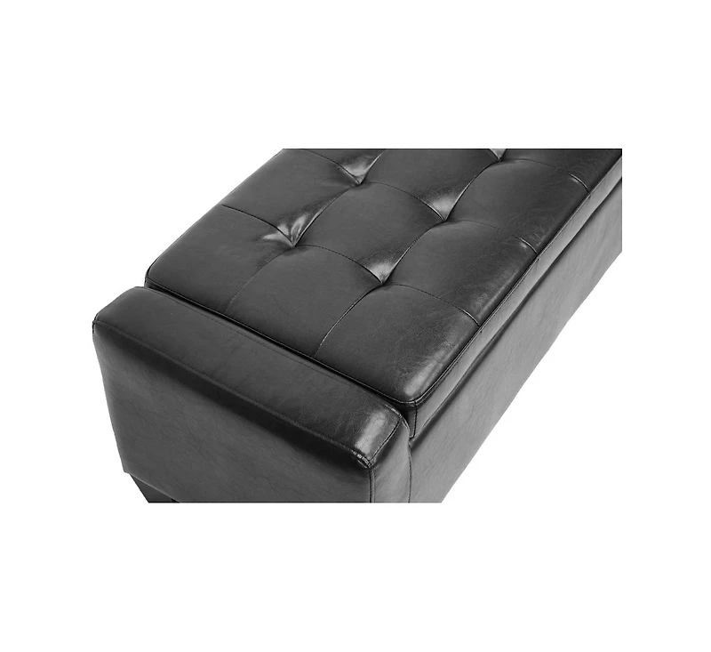 Baxton Studio Manchester Black Ottoman