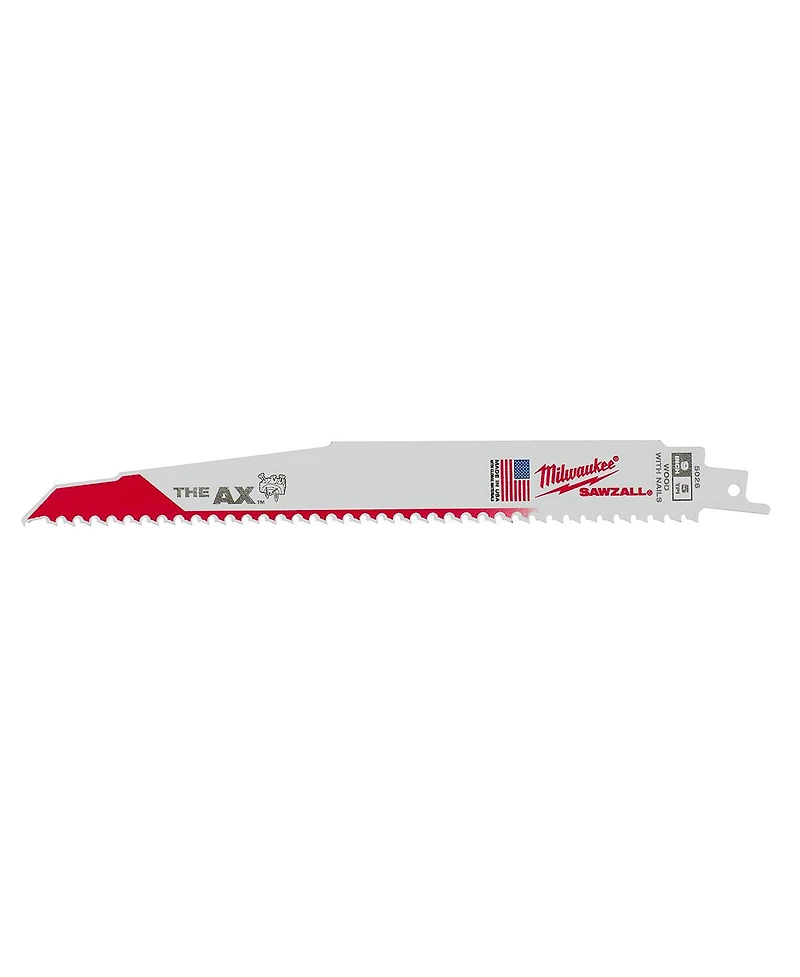 Milwaukee 9 in. 5 Tpi Ax Nail-Embedded Wood Cutting Sawzall Reciprocating Saw Blades - 5 Count - 48-00-5026