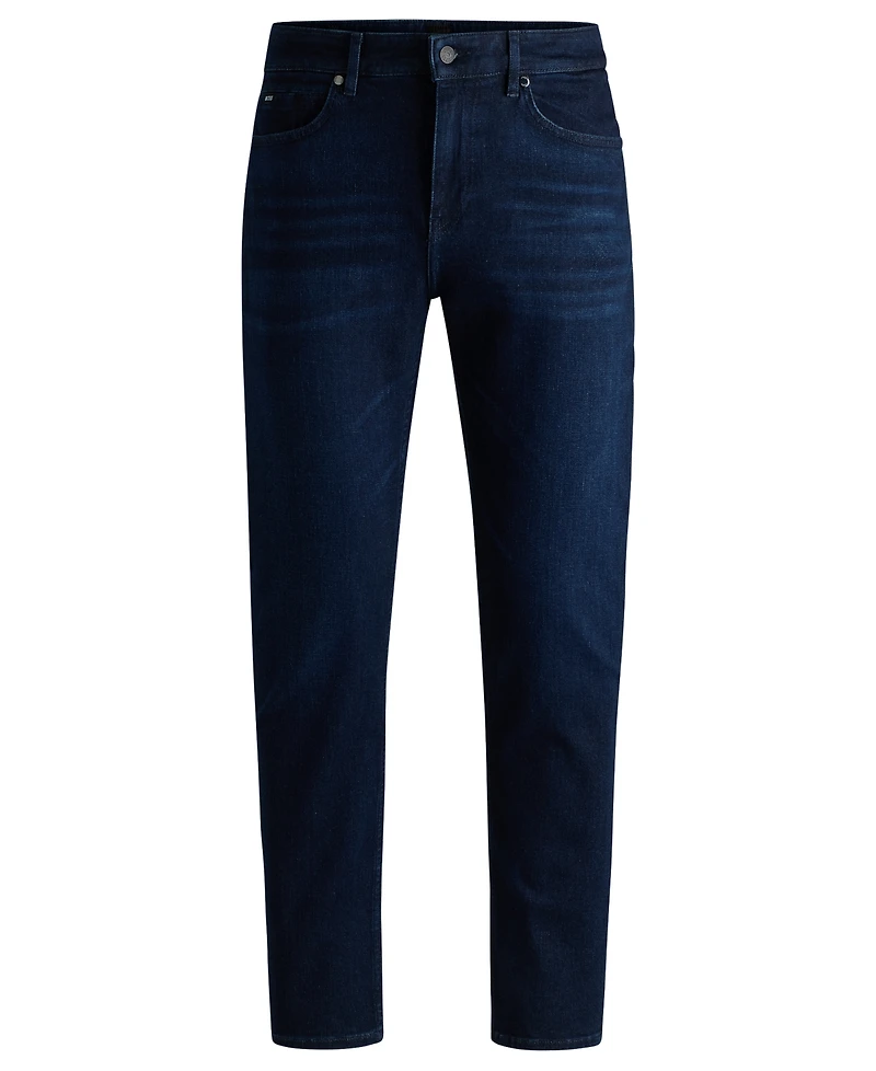 Boss by Hugo Men's Dark-Blue Soft Denim Regular-Fit Jeans