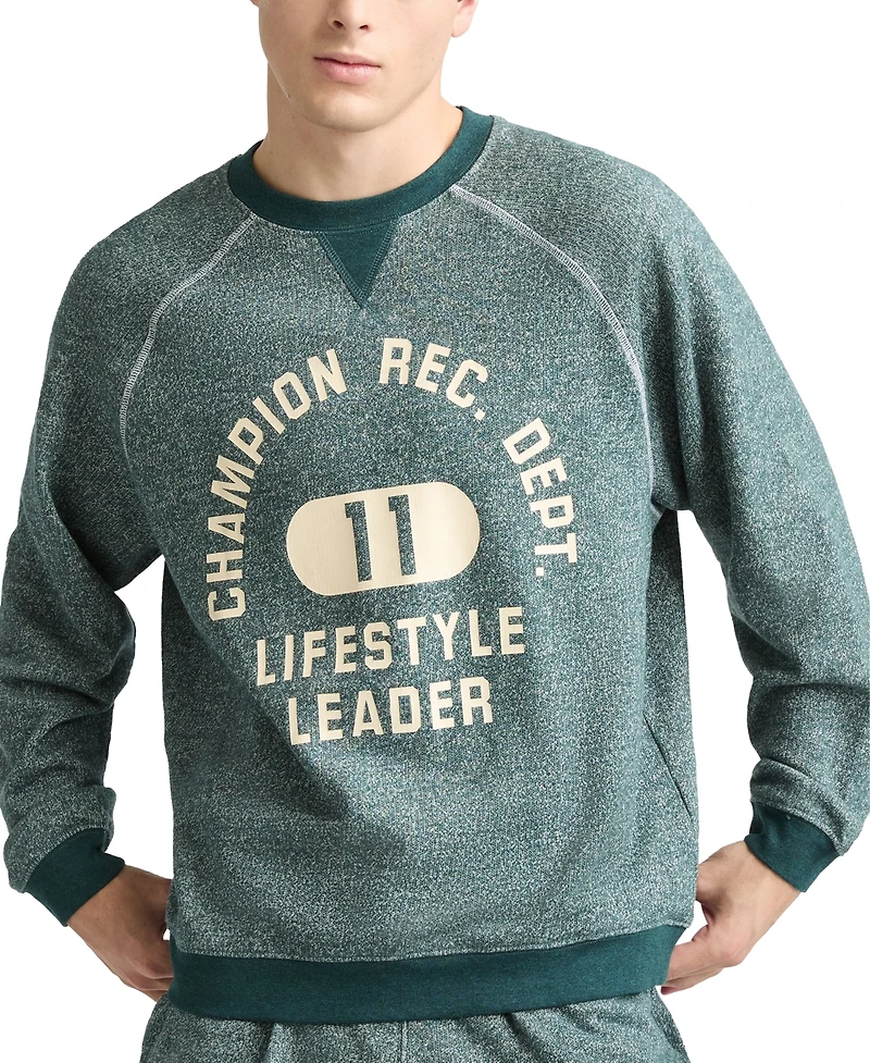 Champion Men's Yearbook Raglan Sleeve Logo Graphic Sweatshirt