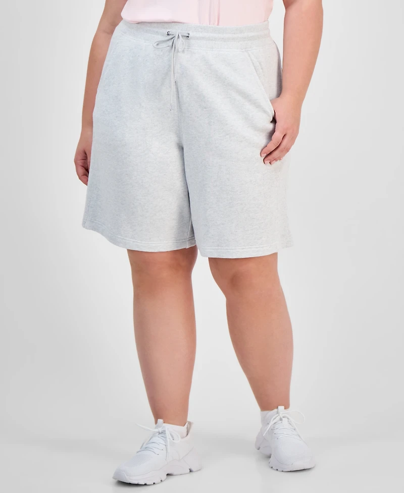 Id Ideology Plus Size Cotton-Blend Pull-On Bermuda Shorts, Exclusively at Macy's